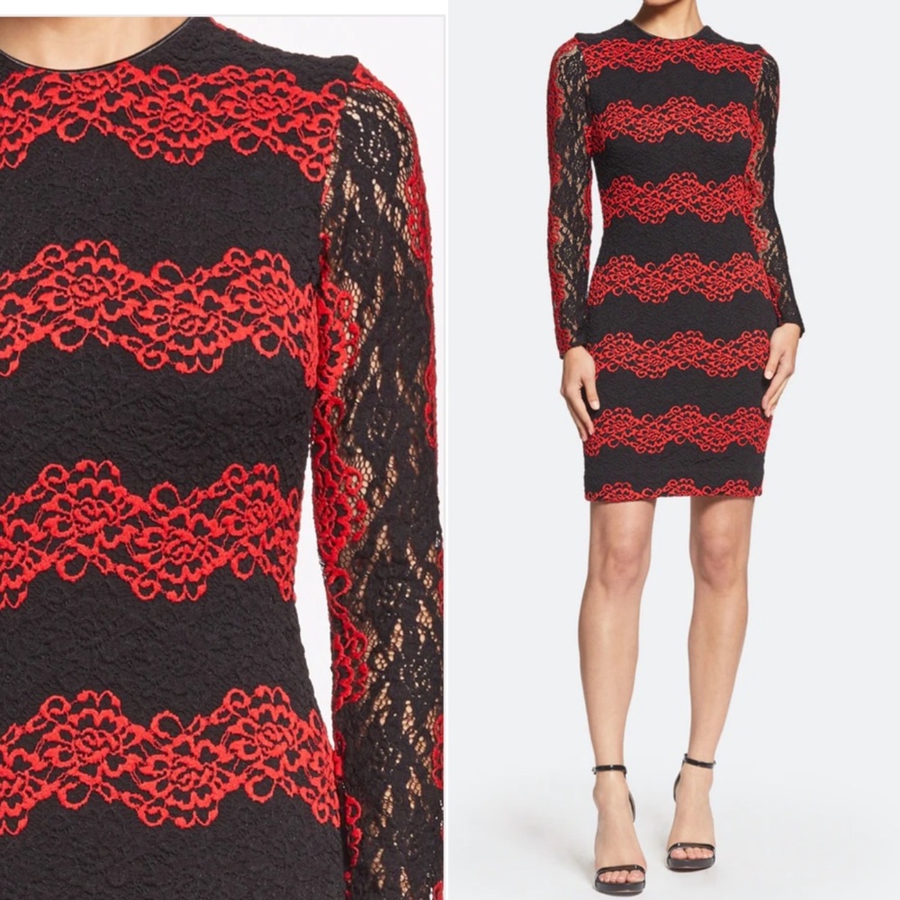 NWT Dress The Population Morgan Dress in Garnet. & Black Size XL
